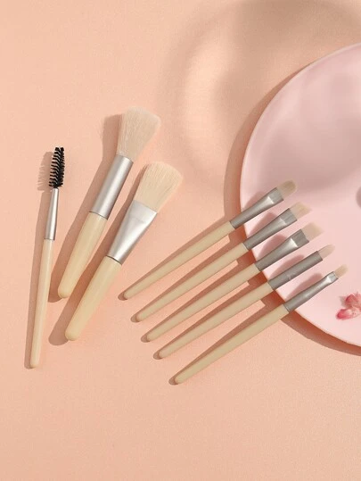 8件套旅行化妆刷套装，含化妆刷包，伴娘礼物，合成纤维面部化妆刷，斜角腮红刷，适用于婚礼、新娘送礼会、单身派对等场合。化妆刷套装，化妆刷套装，化妆刷套装，全套化妆刷，化妆刷套装，全套化妆套装，化妆刷套装，化妆刷套装，化妆礼品套装，套装，赠品，专业化妆刷，全套化妆刷