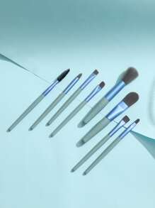 Bộ cọ trang điểm du lịch 8 món, túi đựng cọ, quà tặng phù dâu, cọ trang điểm sợi tổng hợp, cọ má hồng góc cạnh cho đám cưới, quà tặng tiệc chia tay độc thân, bộ cọ, bộ cọ trang điểm, bộ cọ trang điểm, bộ trang điểm hoàn chỉnh, bộ cọ trang điểm, bộ trang điểm hoàn chỉnh, bộ cọ, bộ cọ trang điểm, bộ quà tặng trang điểm, bộ - Màu xanh bụi bặm - Xem 2