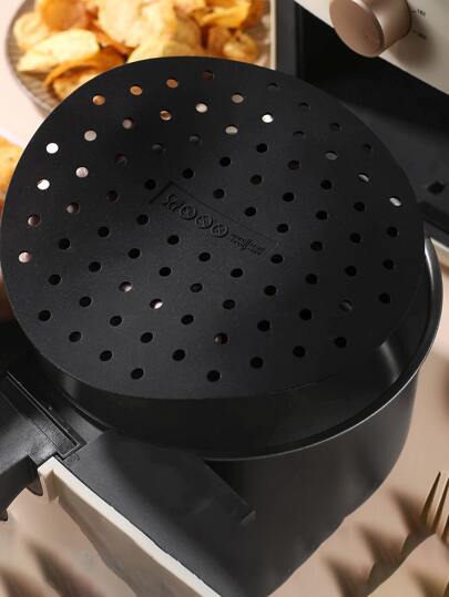 1pc Air Fryer Silicone Pot Liner, Black 8 Inch Round Air Fryer Pad For Household Air Fryer Kitchen Air Fryer Liners Air Fryer Paper Airfryer Air Frier