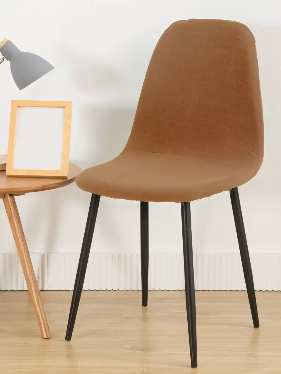 素色有彈性椅套 - 駝色 - 查看 1