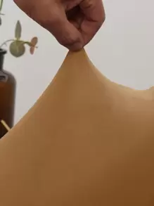 素色有彈性椅套 - 駝色 - 查看 4