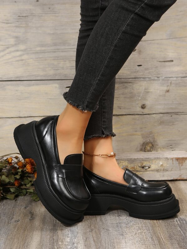 Minimalist Flatform Penny Loafers SHEIN USA