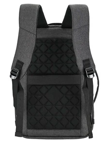 Men USB Charging Port Design Laptop Backpack - Black - View 2