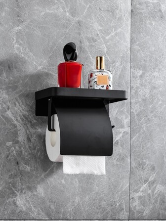 1pc Stainless Steel Toilet Tissue Storage Rack Bathroom Decor