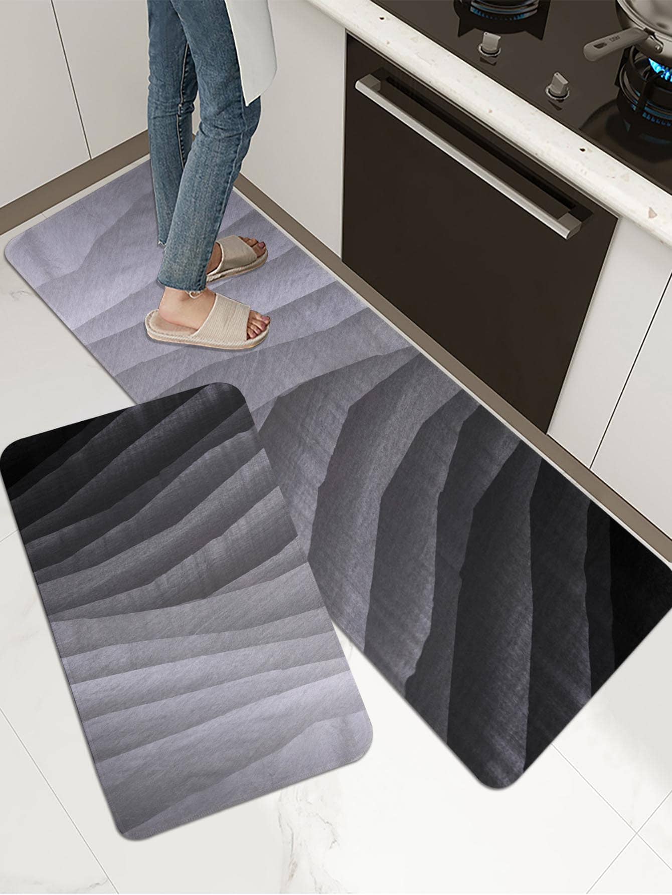 1pc Ombre Kitchen Rug - Multicolor - View 1