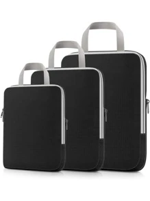 3入組便攜洗漱包 - 黑色 - 查看 1