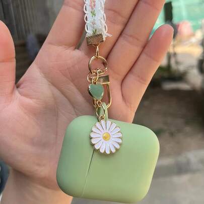 菊花造型硅胶耳机保护套（单只装），兼容 4 Pro 2、Pro 3、2代和1代，柔软硅胶一体式设计，春季礼物