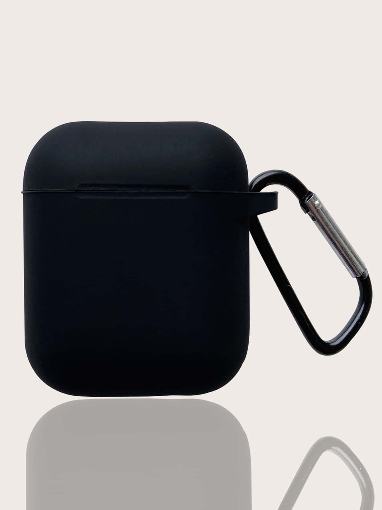Solid Color Black Silicone Material 1pc Silicone Soft Case Cover For 4 Pro 2 3 2 1 Solid Color Protective Case Earphones Not Included Spring Gift - Black - View 1