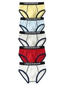 Boys 5pack Car Print Contrast Binding Brief - Multicolor - View 2