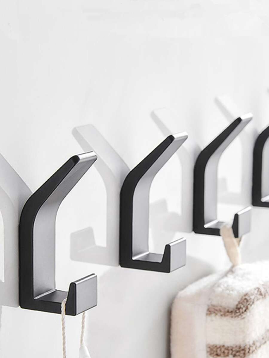 1入組壁掛式浴室掛鉤金屬粘合袋和日常用品壁掛鉤適用於臥室客廳 - 黑色 - 查看 1