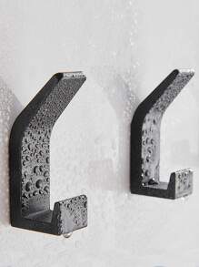 1入組壁掛式浴室掛鉤金屬粘合袋和日常用品壁掛鉤適用於臥室客廳 - 黑色 - 查看 4