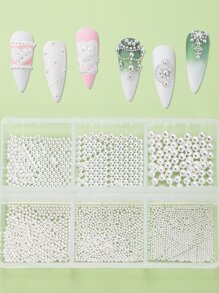 1box/set Silver Steel Beads Nail Art Decoration Kit - Silver - View 1