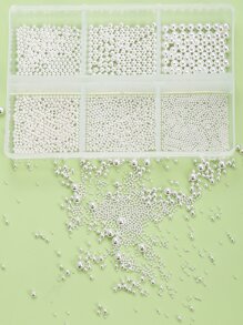 1box/set Silver Steel Beads Nail Art Decoration Kit - Silver - View 3