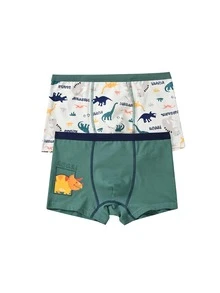 Chicos 2 piezas Calzoncillos boxer con estampado de dinosaurio de dibujos animados - Multicolor - Ver 3