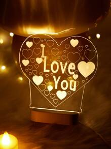 1pc Heart Shaped Decoration Light - Yellow - View 2