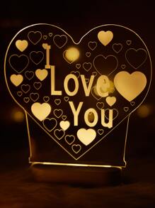 1pc Heart Shaped Decoration Light - Yellow - View 5