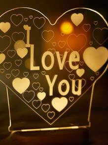 1pc Heart Shaped Decoration Light - Yellow - View 8