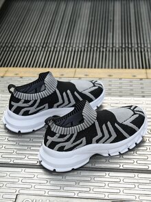 Chicos Zapatillas deportivas chunky de color combinado sin cordones - Negro - Ver 2