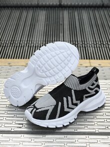 Chicos Zapatillas deportivas chunky de color combinado sin cordones - Negro - Ver 4