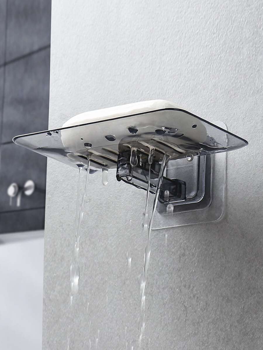1pc Soap Rack No Drilling Wall Mounted Soap Holder, Soap Sponge Dish Bathroom Accessories Soap Dishes Self Adhesive - View 1