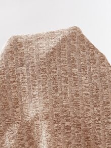 Seusyu Drop Shoulder Coat & Knot Front Leggings - Khaki - View 6