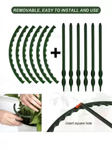6pcs Plant Support Frame, Green Plastic Plant Support Stake For Potted Plant - Green - View 5