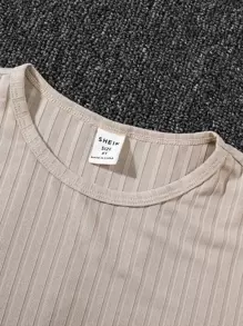 Chicas Camiseta tejido de canalé & Pantalones acampanados