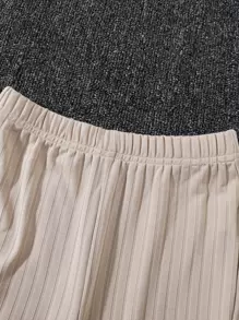 Chicas Camiseta tejido de canalé & Pantalones acampanados