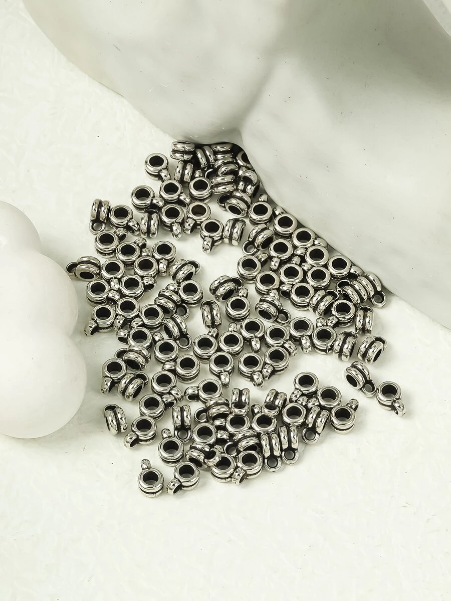 100pcs Round DIY Pendant - Ancient Silver - View 1