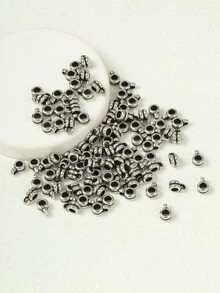100pcs Round DIY Pendant - Ancient Silver - View 2