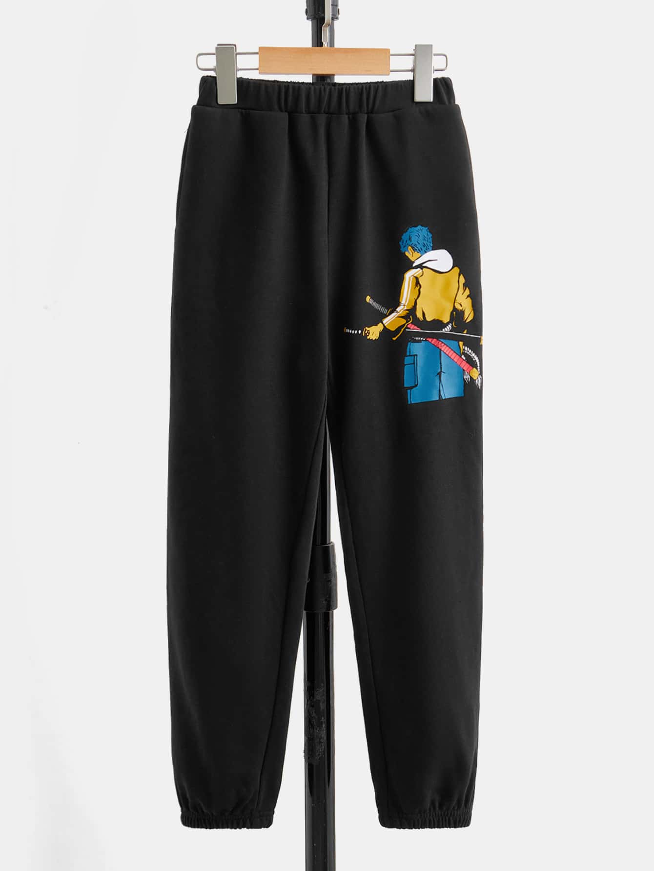 SHEIN Boys Figure Graphic Joggers - Black - View 1