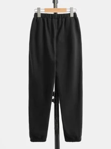 SHEIN Boys Figure Graphic Joggers - Black - View 2