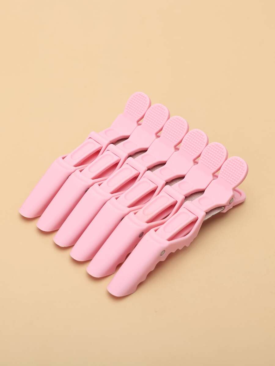 6pz rosa coccodrillo fermagli per capelli morsetti parrucchiere salone professionale presa per capelli coccodrillo forcine per capelli accessori per barbiere - Rosa - Visualizzare 1