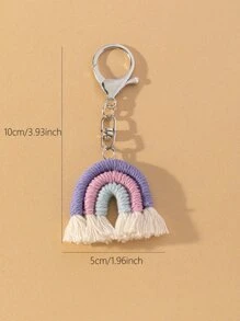 Women's Bag Accessory Rainbow Bag Charm Gift Bag Present Funny Gifts Funny Gift Multicolor Bag Charms Car Accessories Women Key Chain Charms Crochet Bag Cute Keychain Plush Keychain Plushie - Multicolor - View 3
