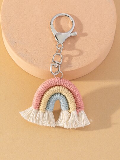 Colorful Rainbow Charm Pendant For Women's Bag Accessories Gift Bag Present Funny Gifts Funny Gift Multicolor Bag Charms Car Accessories Women Key Chain Charms Crochet Bag Cute Keychain School Supplies Teacher Gifts Back To School Supplies Teacher Accessories Crochet Back To School Supplies Gifts For Teachers Crochet Accessories