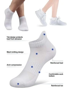 FLSHMCEN Sports Outdoor 3pairs Breathable Sports Socks - White - View 4