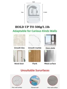 1pc Wall Mounted Mop Holder - Multicolor - View 8