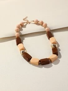 Collar con cuenta de color combinado