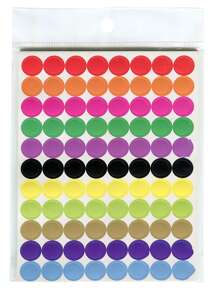 10入組波點圖案貼紙 - 彩色 - 查看 2