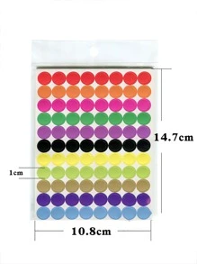 10入組波點圖案貼紙 - 彩色 - 查看 3