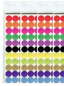 10入組波點圖案貼紙 - 彩色 - 查看 4