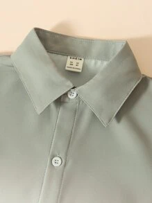 SHEIN Young Boy Casual Grey Gradient Short Sleeve Shirt, Perfect For Summer Travel - Multicolor - View 5