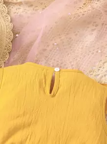 SHEIN Toddler Girls Ruffle Trim Tank Top With Floral Print Bow Front Shorts - Multicolor - View 4