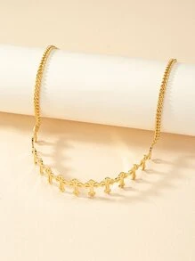 Cross Decor Choker - Yellow Gold - View 2