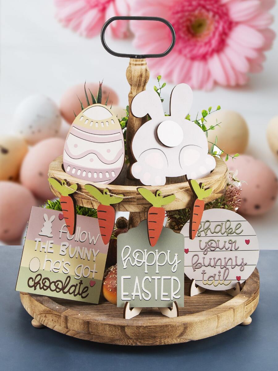 1set Easter Egg & Rabbit Design Decoration Craft