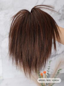 Short Straight Synthetic Hair Updo - Light Brown - View 2