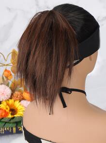 Short Straight Synthetic Hair Updo - Light Brown - View 5