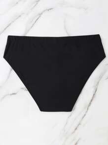 Manfinity Hombres Calzoncillo de natación con estampado de rayas de cebra - Blanco y Negro - Ver 2