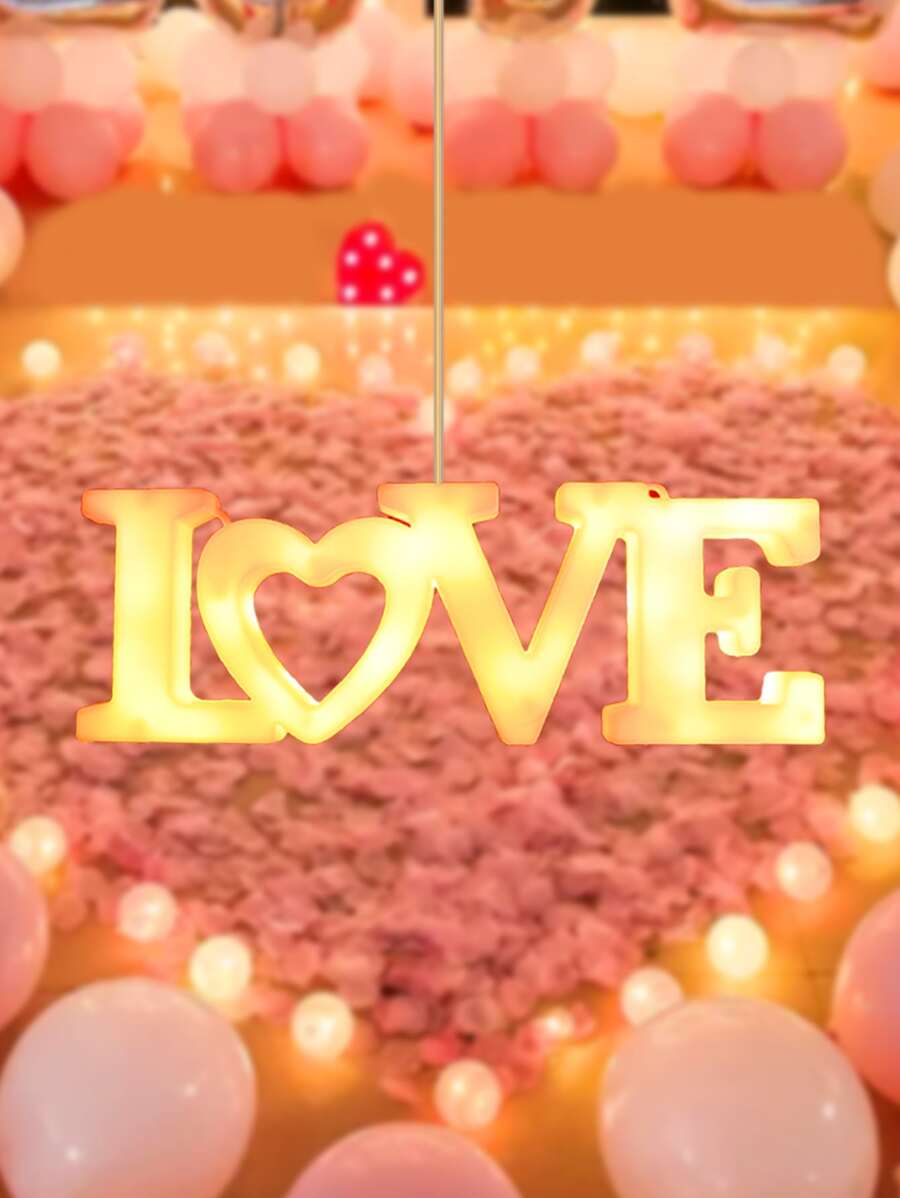 1 pieza Luz de la decoración con diseño de letra - Amarillo - Ver 1