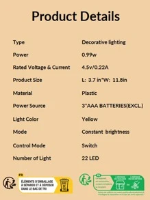 1 pieza Luz de la decoración con diseño de letra - Amarillo - Ver 6